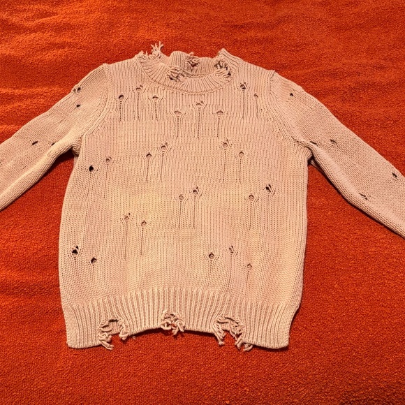 Zara Beige Distressed Turtleneck Sweater - Picture 3 of 6